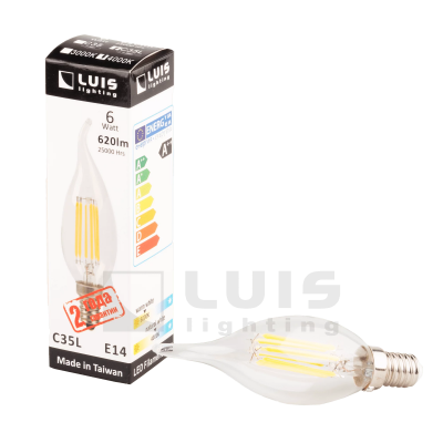 Лампа светодиодная Luis Lighting. Model: E14 C35 6W 3000К